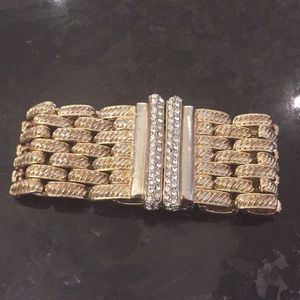 Mesh bracelet with rhinestones